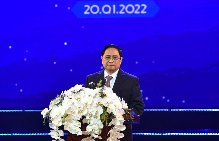 Thủ tướng Phạm Minh Chính phát biểu. Ảnh: TRẦN HẢI Lễ trao giải thưởng khoa học VinFuture trị giá 3 triệu USD -0