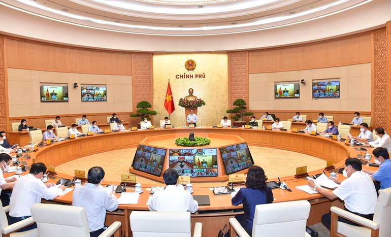 Hội nghị trực tuyến Chính phủ với các địa phương&nbsp;triển khai Nghị quyết của Quốc hội về phòng, chống dịch Covid-19 -0
