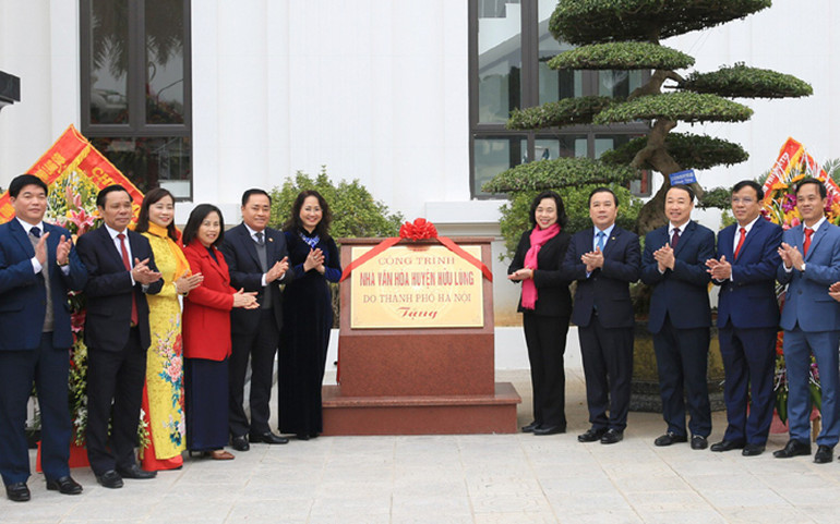 Khánh thành nhà văn hóa do TP Hà Nội tặng huyện Hữu Lũng (Lạng Sơn) -0