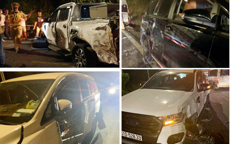 Xe container gây tai nạn liên hoàn trên đèo Bảo Lộc -0