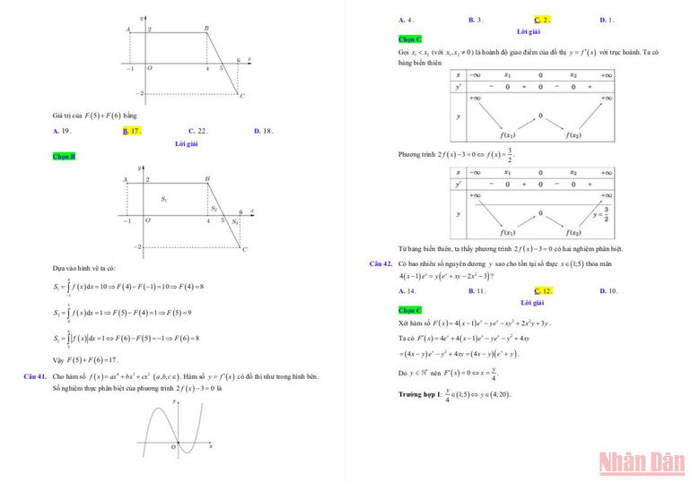 Gợi ý lời giải đề thi môn Toán thi tốt nghiệp trung học phổ thông đợt 2 -4