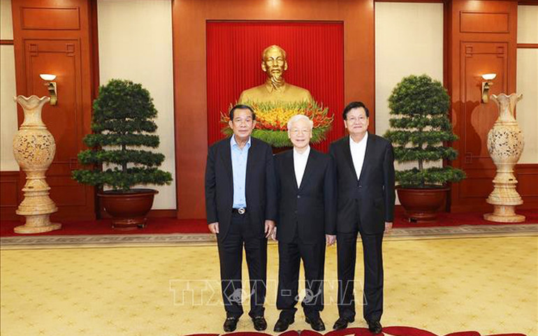 Tổng Bí thư Nguyễn Phú Trọng dự cuộc gặp cấp cao Việt Nam - Campuchia - Lào -0