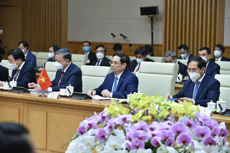 Lễ đón Thủ tướng Lào Phankham Viphavanh thăm chính thức Việt Nam -0