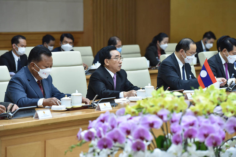 Lễ đón Thủ tướng Lào Phankham Viphavanh thăm chính thức Việt Nam -0