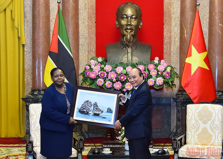 Chủ tịch nước Nguyễn Xuân Phúc tiếp Chủ tịch Quốc hội nước Cộng hòa Mozambique -6