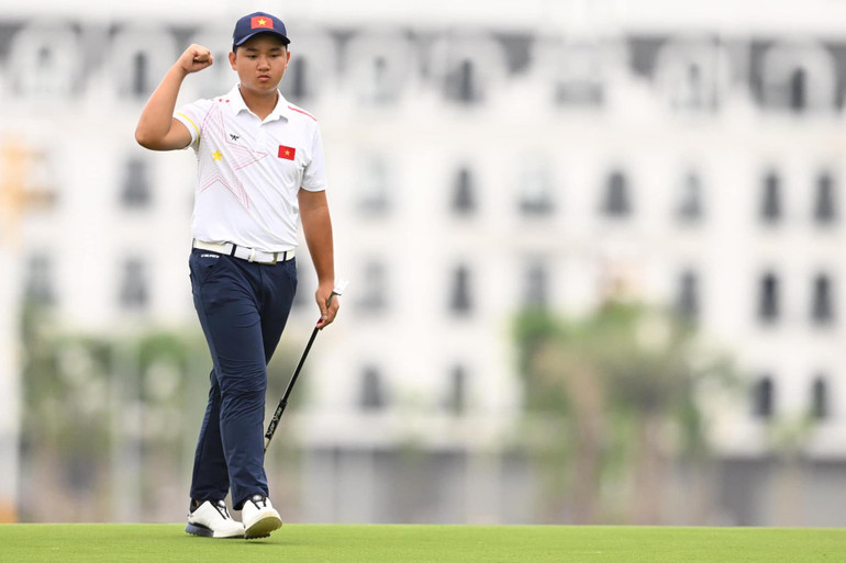 Golfer Nguyễn Anh Minh là cá nhân chơi tốt nhất ở Đội tuyển Việt Nam. (Ảnh: BTC) Golf Việt Nam suýt gây địa chấn ở SEA Games 31 -0