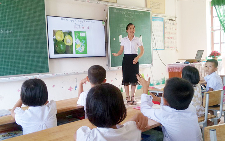Giờ học của học sinh Trường tiểu học Thượng Lộc, huyện Can Lộc (Hà Tĩnh). Ảnh: THU NGUYỆT 8-1629573548831.jpg