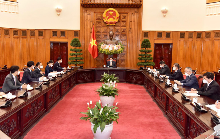 Thủ tướng Phạm Minh Chính tiếp Bộ trưởng Ngoại giao Hàn Quốc Chung Eui Yong -0