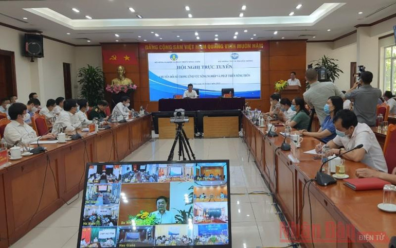 Hội nghị trực tuyến về chuyển đổi số trong lĩnh vực nông nghiệp và phát triển nông thôn với 63 tỉnh, thành phố. Đẩy nhanh tiến độ chuyển đổi số trong lĩnh vực nông nghiệp -0