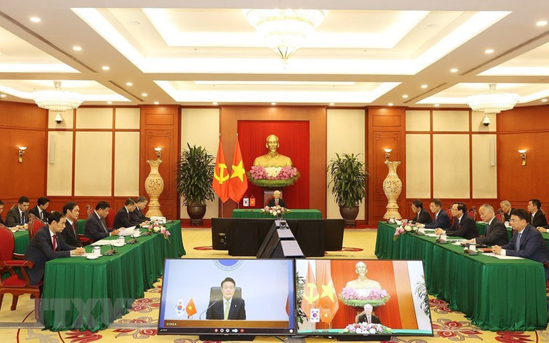 Tổng Bí thư Nguyễn Phú Trọng hội đàm với Tổng thống Hàn Quốc -0