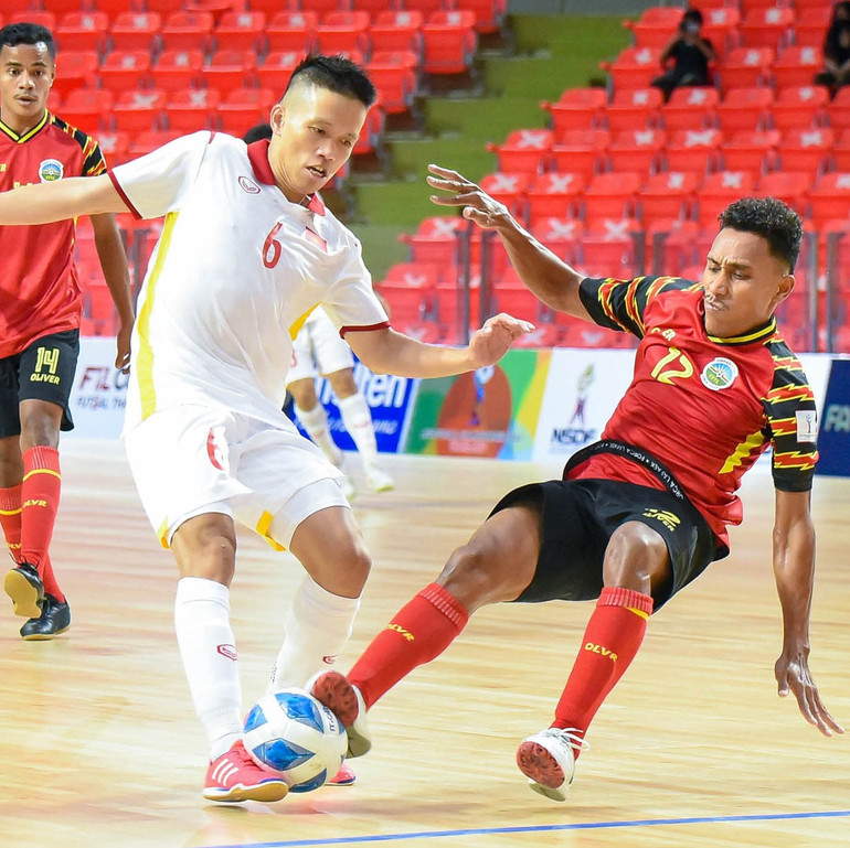 Thắng đậm Timor Leste 7-1, đội tuyển futsal Việt Nam lên ngôi đầu bảng -0