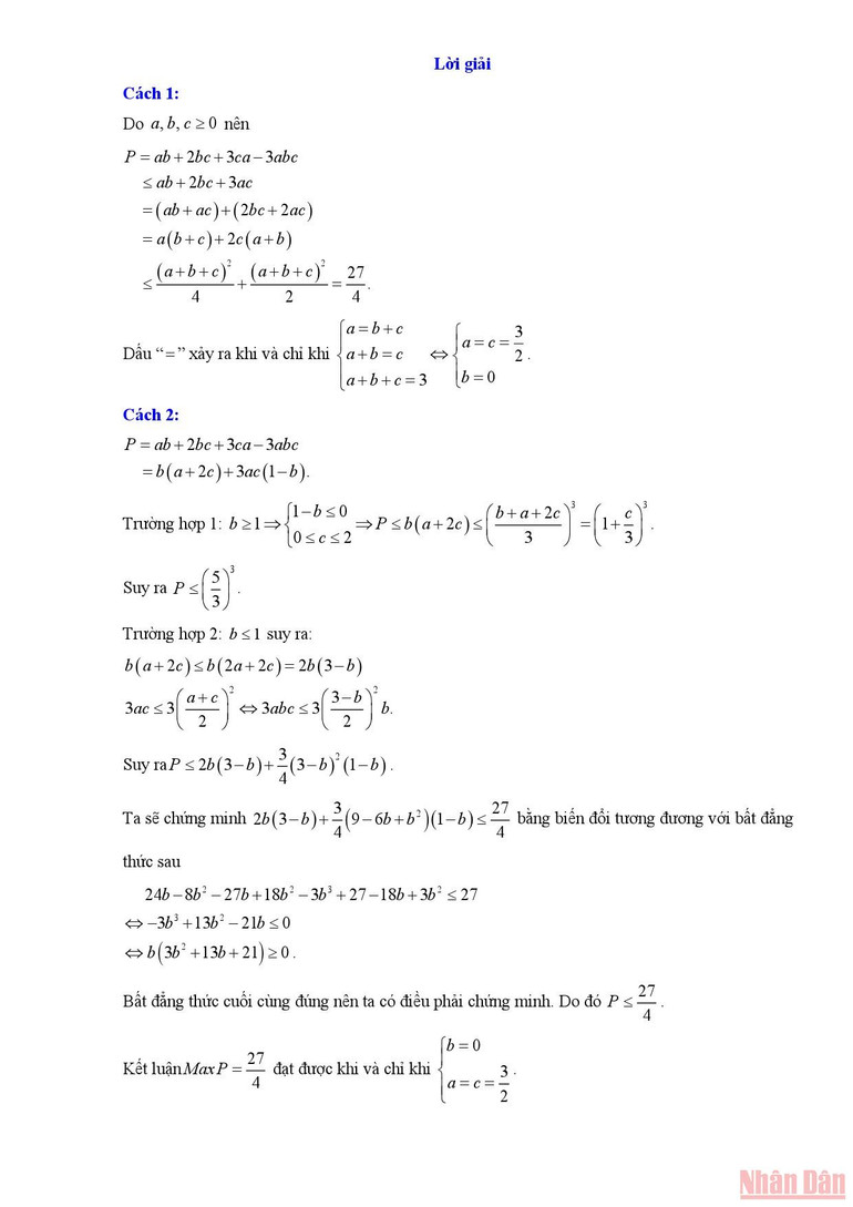 Gợi ý giải đề Toán chuyên thi lớp 10 của Hà Nội -3