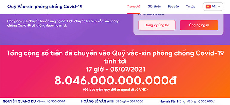 Hơn 8 nghìn tỷ đồng đã chuyển vào Quỹ vaccine phòng Covid-19 -0