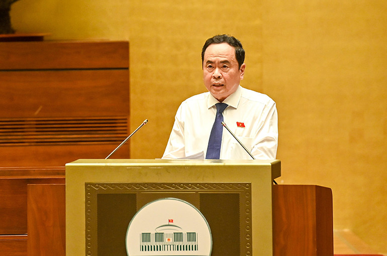 Phó Chủ tịch thường trực Quốc hội Trần Thanh Mẫn phát biểu khai mạc hội nghị. (Ảnh: Duy Linh) Hội nghị quán triệt, thực hiện Chương trình hành động của Đảng đoàn Quốc hội thực hiện Nghị quyết Đại hội Đảng lần thứ XIII -0