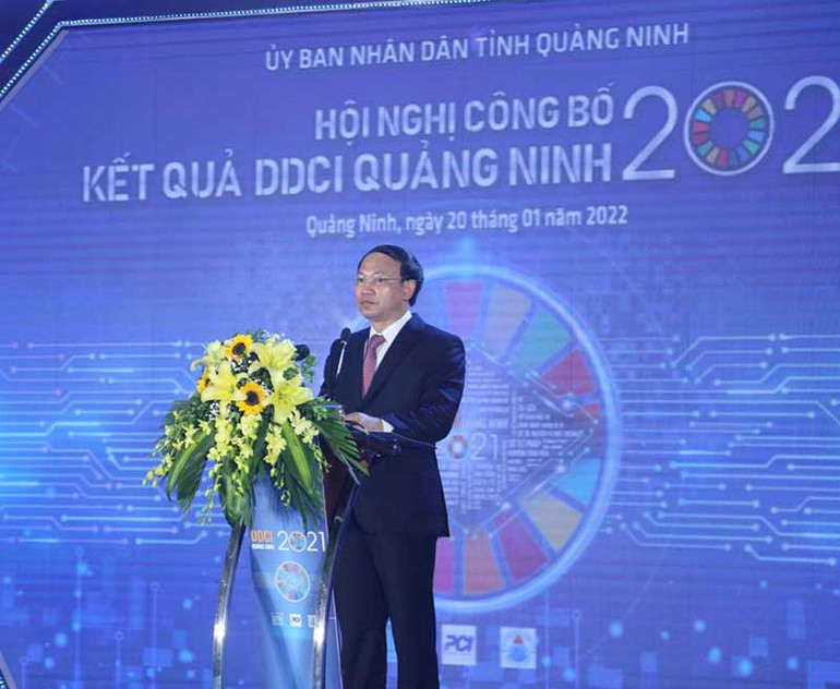 Đồng chí Nguyễn Xuân Ký, Ủy viên Trung ương Đảng, Bí thư Tỉnh ủy Quảng Ninh phát biểu tại hội nghị. Công bố kết quả DDCI Quảng Ninh năm 2021 -0