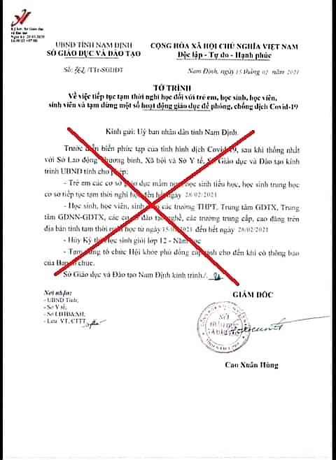 Nam Định: Giả mạo văn bản cho học sinh, sinh viên nghỉ học -0