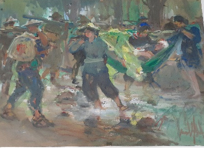 Những bức ký họa thấm đẫm hơi thở chiến trường miền nam -0