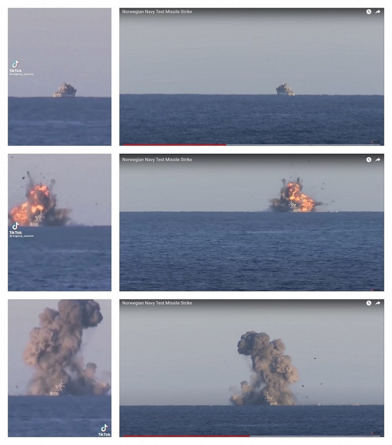 Đoạn video quay cảnh tập trận của Na Uy năm 2013, không phải vụ nổ soái hạm Moskva của Nga -0