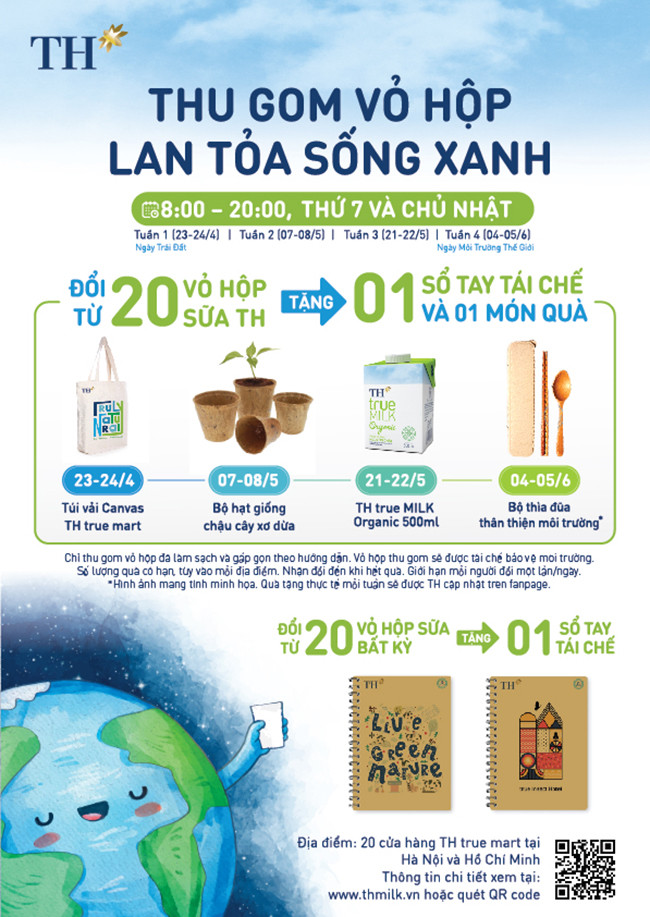 Cùng TH thu gom vỏ hộp sữa, lan tỏa lối sống xanh -0