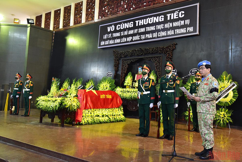 Thương tiếc Trung tá Đỗ Anh - sỹ quan gìn giữ hòa bình hy sinh khi làm nhiệm vụ nhân đạo quốc tế -0