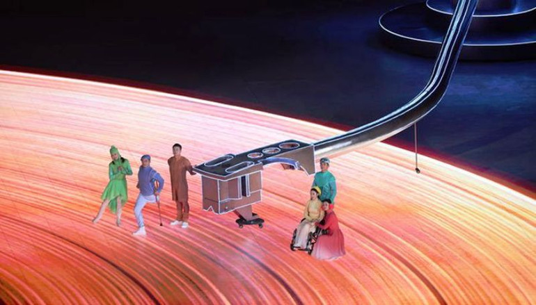 Một tiết mục văn nghệ tại lễ bế mạc. (Ảnh: Tân Hoa Xã) Bế mạc Paralympic mùa đông Bắc Kinh 2022 -0