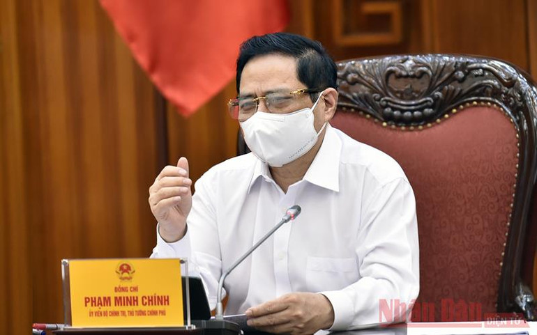 Thủ tướng Phạm Minh Chính phát biểu chỉ đạo tại cuộc làm việc (Ảnh: TRẦN HẢI) Thủ tướng Phạm Minh Chính làm việc với Bộ Khoa học và Công nghệ -0