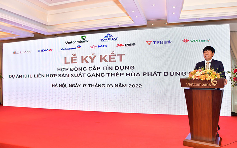 Vietcombank là ngân hàng đầu mối thu xếp khoản cam kết cấp tín dụng 35 nghìn tỷ đồng cho Dự án Khu liên hợp sản xuất gang thép Hòa Phát Dung Quất 2 -0