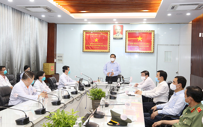 Thủ tướng Phạm Minh Chính làm việc tại Bệnh viện Chợ Rẫy. Ảnh BV cung cấp. Thủ tướng Phạm Minh Chính đi thăm các bệnh viện trên địa bàn TP Hồ Chí Minh -0