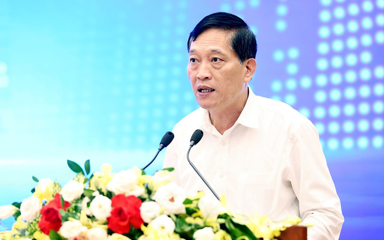 Thứ trưởng Khoa học và Công nghệ Trần Văn Tùng tại lễ phát động. Phát động Ngày hội khởi nghiệp đổi mới sáng tạo quốc gia -0