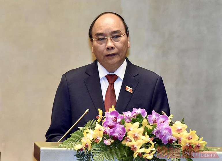 Chủ tịch nước Nguyễn Xuân Phúc phát biểu. Đồng chí Nguyễn Xuân Phúc tuyên thệ nhậm chức Chủ tịch nước -0