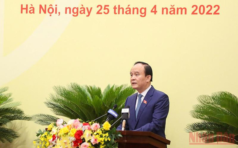 Chủ tịch Hội đồng nhân dân thành phố Nguyễn Ngọc Tuấn phát biểu khai mạc phiên họp. (Ảnh: Duy Linh) Nâng cao hiệu quả công tác quản lý và sử dụng các thiết chế văn hóa -0