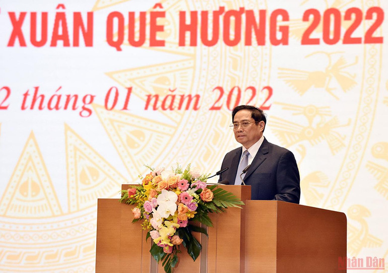 Thủ tướng Phạm Minh Chính phát biểu tại buổi gặp mặt kiều bào dự Xuân Quê hương năm 2022. Thủ tướng Phạm Minh Chính gặp mặt kiều bào dự Xuân Quê hương năm 2022 -0