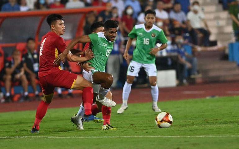 U23 Indonesia hoàn toàn lép vế so U23 Việt Nam. (Ảnh: Antara) U23 Việt Nam khẳng định sức mạnh với chiến thắng cách biệt trước U23 Indonesia -0