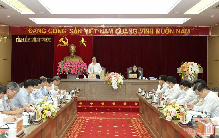 Đồng chí Võ Văn Thưởng thăm và làm việc tại Vĩnh Phúc -0