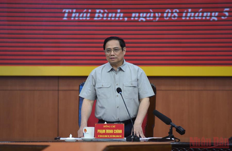Thủ tướng Phạm Minh Chính chủ trì buổi làm việc với lãnh đạo chủ chốt tỉnh Thái Bình. Thủ tướng Phạm Minh Chính thăm và làm việc tại Thái Bình -5