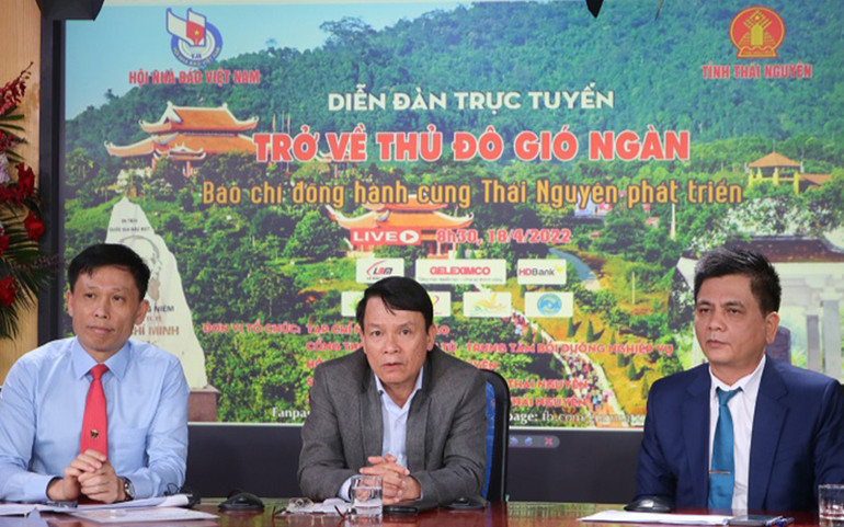 Các đại biểu dự diễn đàn tại điểm cầu Hội Nhà báo Việt Nam. Báo chí đồng hành cùng Thái Nguyên phát triển -0