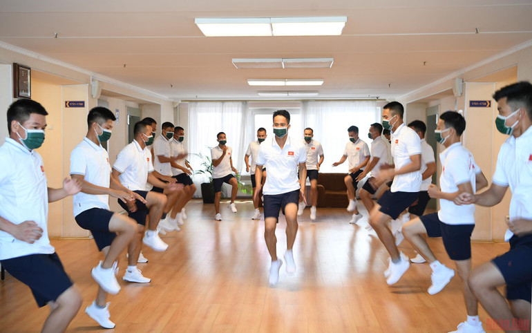 Army Games 2021: Đoàn Việt Nam luyện tập duy trì thể trạng tốt trong những ngày cách ly -1