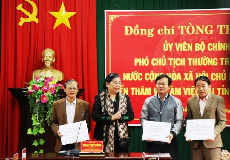 Phó Chủ tịch Thường trực Quốc hội Tòng Thị Phóng thăm, tặng quà bà con vùng lũ -0