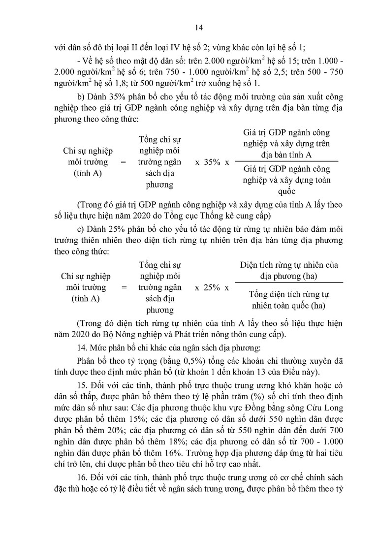 Quy định về các nguyên tắc, tiêu chí và định mức phân bổ dự toán chi thường xuyên ngân sách nhà nước năm 2022 -0