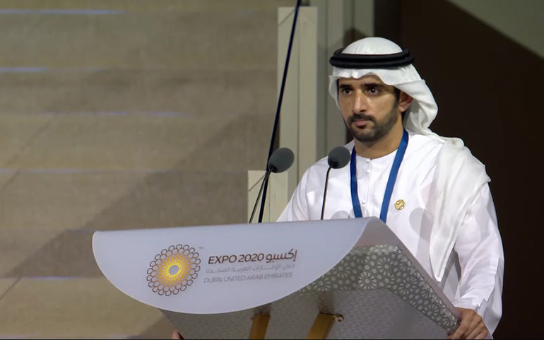 Thái tử Dubai Sheikh Hamdan tuyên bố khai mạc EXPO 2020 Dubai. (Ảnh: EXPO 2020 Dubai). Expo 2020 Dubai: Diễn đàn lớn để quảng bá hình ảnh Việt Nam tới thế giới -0