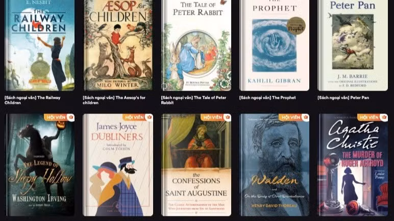 Một số tác phẩm nổi tiếng đang được ứng dụng tính năng đọc-dịch song song.
