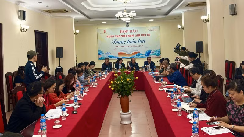 Toàn cảnh họp báo về Ngày thơ Việt Nam lần thứ 24.