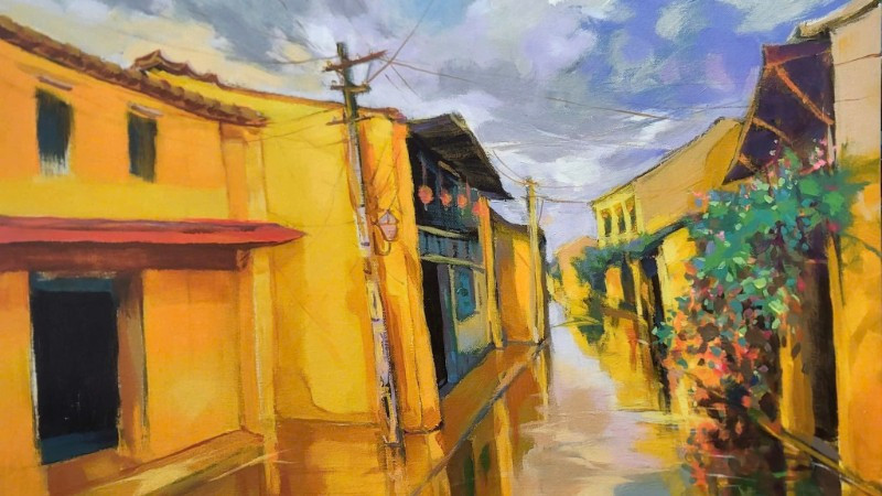 Sắc màu và ánh sáng ấn tượng trong tranh của họa sĩ Vũ Trọng Anh.