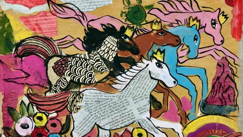 Trích từ một tác phẩm trong bộ tranh ngựa Bính Ngọ 2026 của họa sĩ Trần Cường.