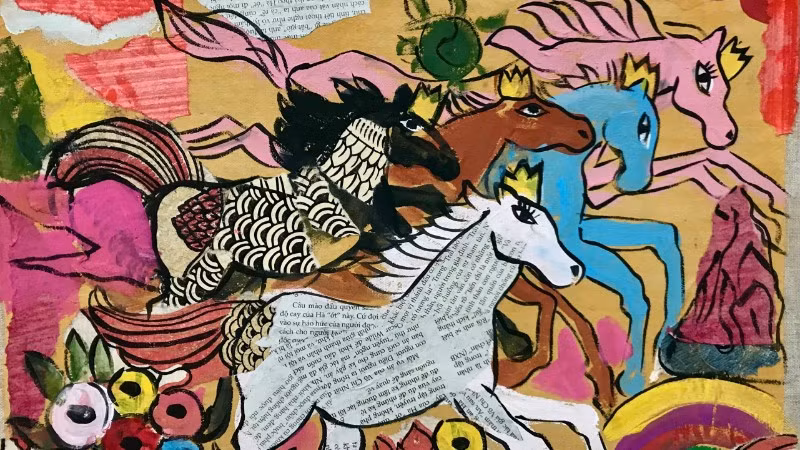 Trích từ một tác phẩm trong bộ tranh ngựa Bính Ngọ 2026 của họa sĩ Trần Cường.