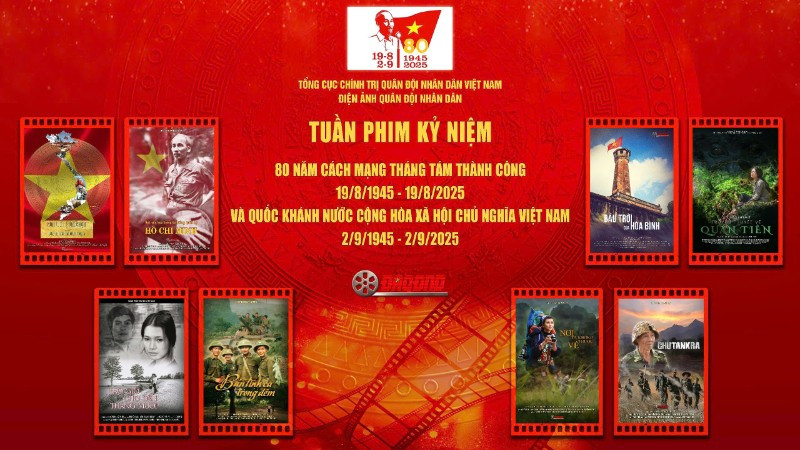 Poster chính thức của Tuần phim do Điện ảnh Quân đội nhân dân tổ chức.
