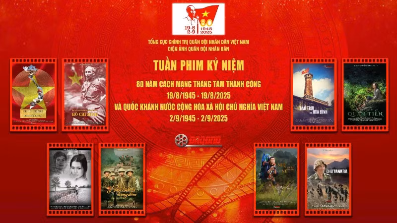 Poster chính thức của Tuần phim do Điện ảnh Quân đội nhân dân tổ chức.
