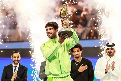 Alcaraz củng cố vị trí số 1 thế giới sau chức vô địch Qatar Open. (Ảnh: ATP)