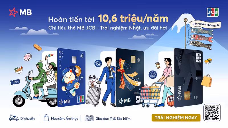 Khách hàng được tận hưởng nhiều ưu đãi với thẻ MB JCB.
