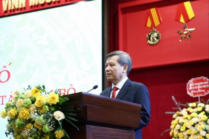 Chánh án Tòa án nhân dân tối cao phát biểu tại lễ công bố. tri-6312.jpg